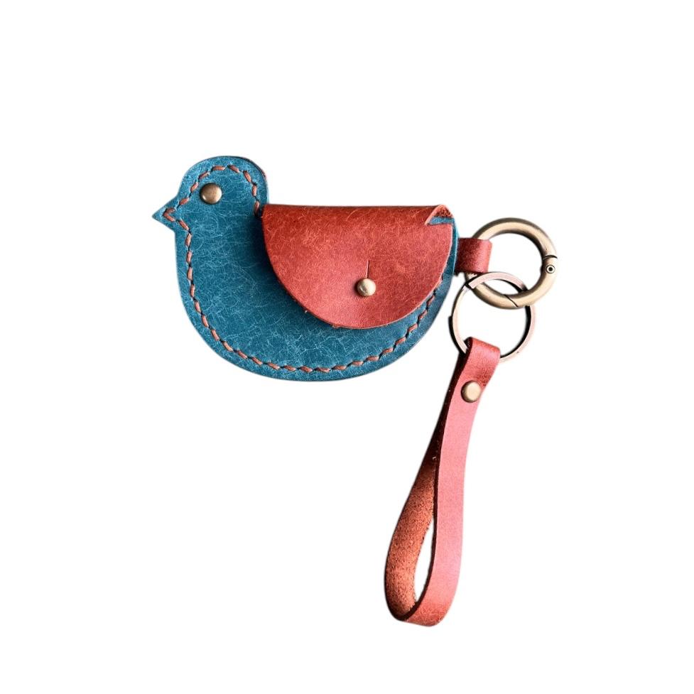 Craft Anahtarlık Kuş - Mavi/Kahve