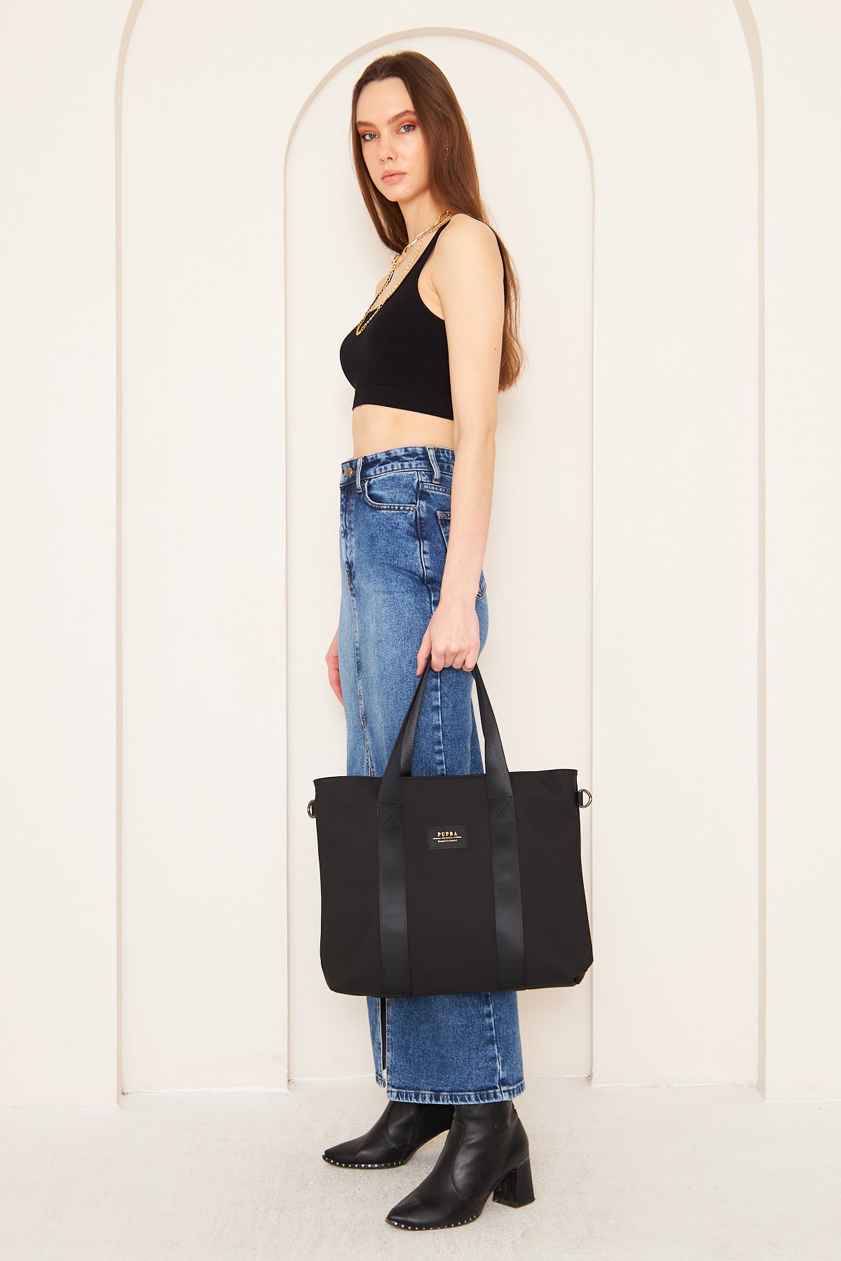 Yaga Large X Tote Bag - Black