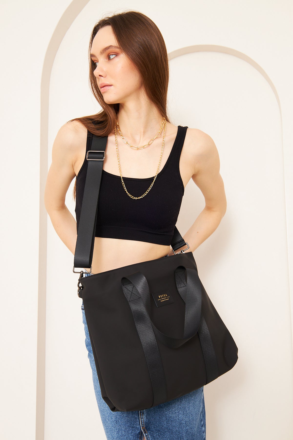 Yaga Large X Tote Bag - Black